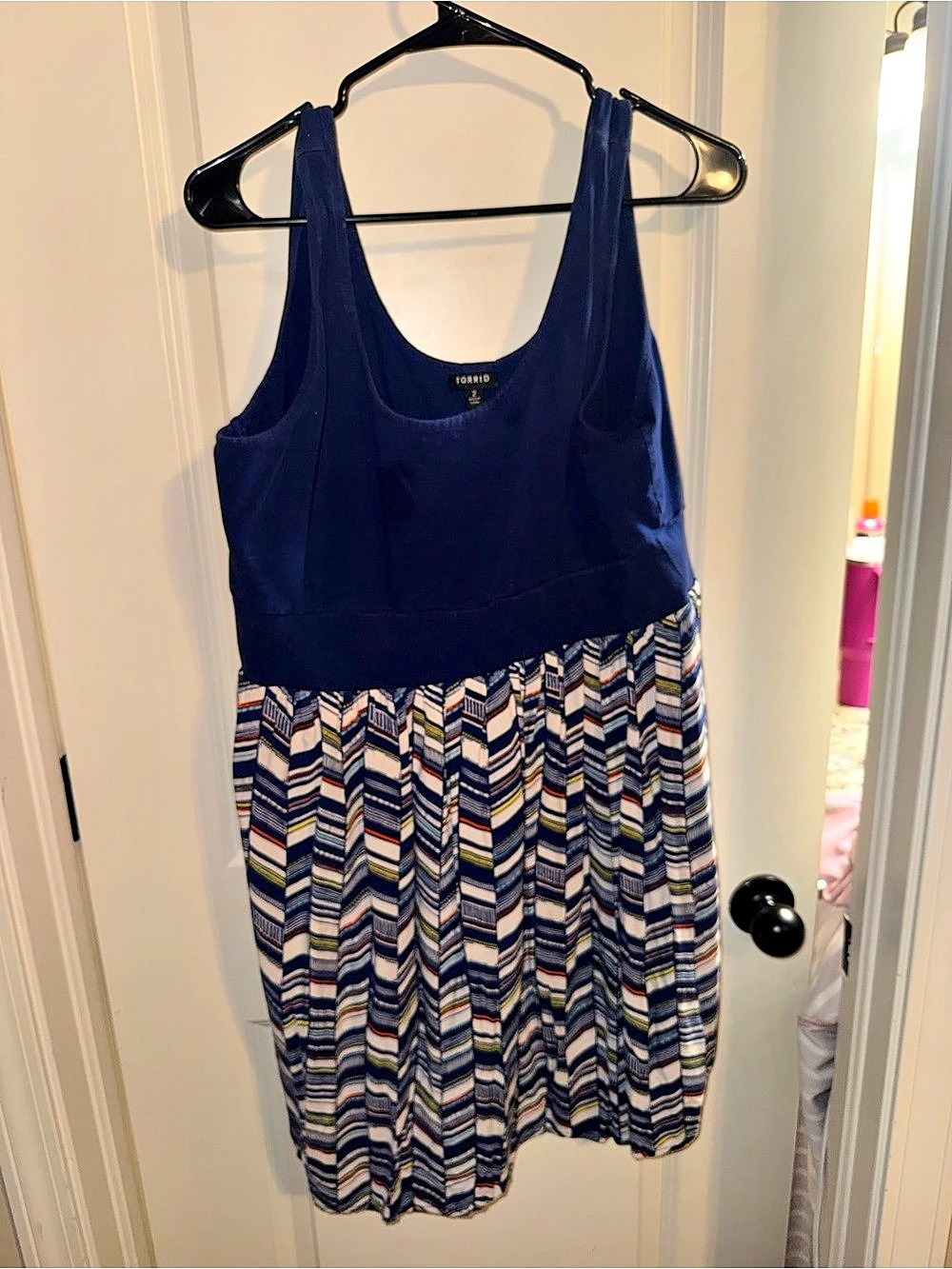 Torrid Blue Geometric Mini Dress Size 2 Like New
